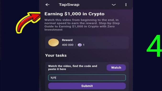 Earning $1,000 in Crypto | Tapswap Code | Guide to Earning $1,000 in Crypto with Zero Investment