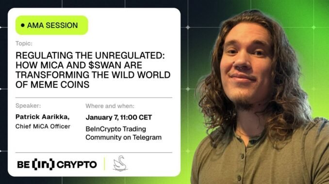 MiCA X Beincrypto AMA Session MiCA X Beincrypto AMA Session – How MiCA and SWAN Are Transforming the Wild World of Meme Coins!