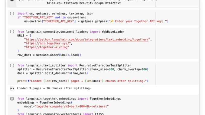 A Step-by-Step Guide to Build a Fast Semantic Search and A Step-by-Step Guide to Build a Fast Semantic Search and RAG QA Engine on Web-Scraped Data Using Together AI Embeddings, FAISS Retrieval, and LangChain