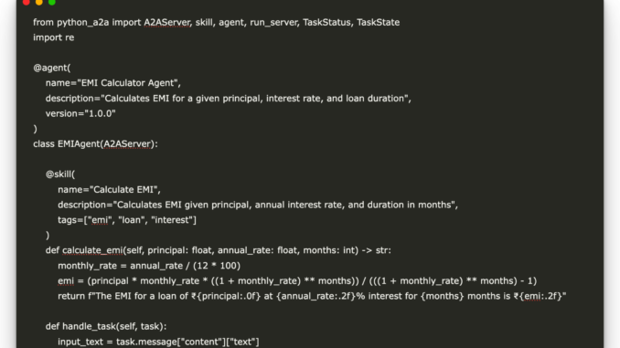 How to Use python-A2A to Create and Connect Financial Agents How to Use python-A2A to Create and Connect Financial Agents with Google’s Agent-to-Agent (A2A) Protocol